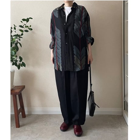 裾柄・綿コクーンパンツ  Cocoon pants/Kimono-cloth hem lining