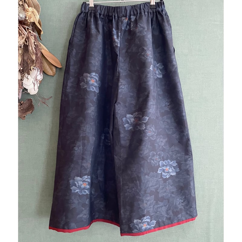 青大島紬ワイドパンツ | NITENMON -Kimono Pants-