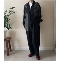 裾柄・綿コクーンパンツ  Cocoon pants/Kimono-cloth hem lining
