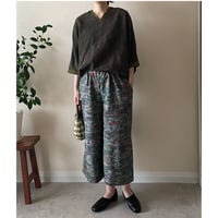 『素の妹：大島紬』wide pants-Oshima tsumugi