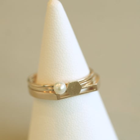 《Parts》 K10 パズルリング(スフィア/パール・ホワイト）//K10 Puzzle Ring(Sphere/Pearl・White)