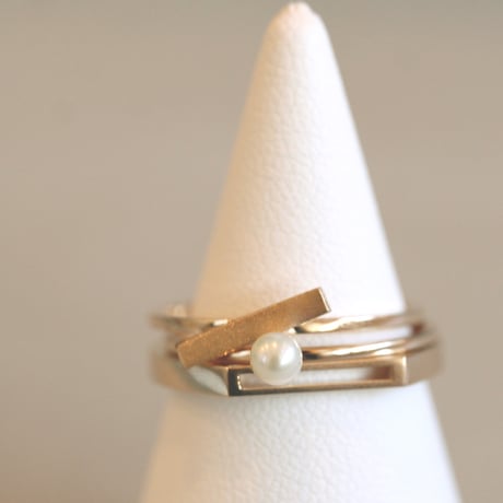《Parts》 K10 パズルリング(スフィア/パール・ホワイト）//K10 Puzzle Ring(Sphere/Pearl・White)