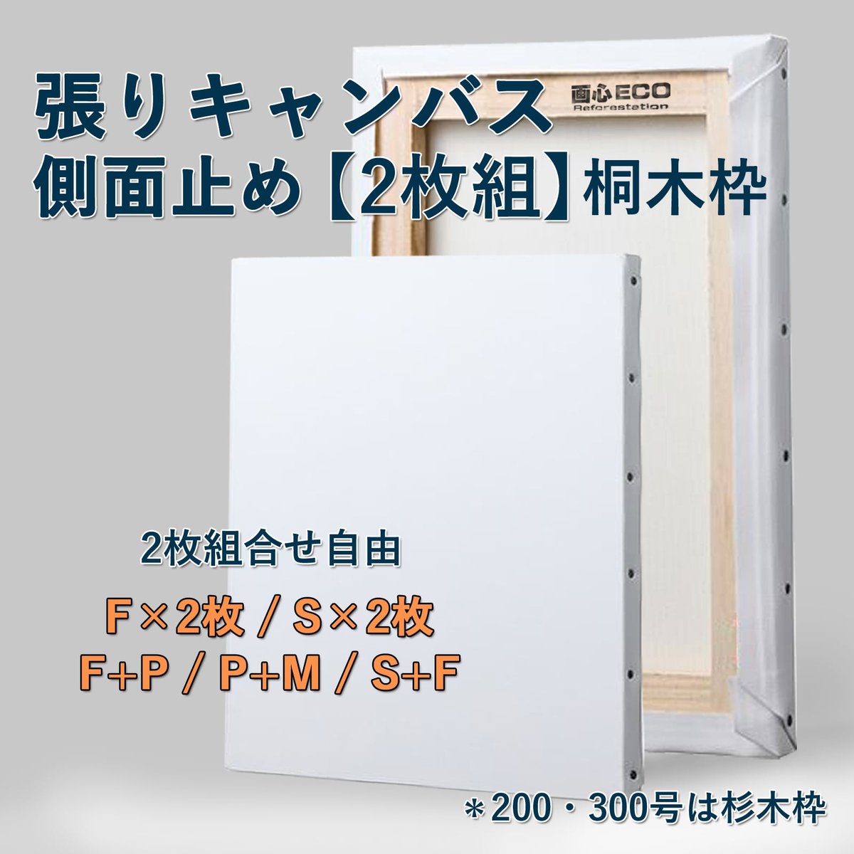 張りキャンバス（側面止め）【2枚組】 FPM-200号＊組合せ自由（純麻 中