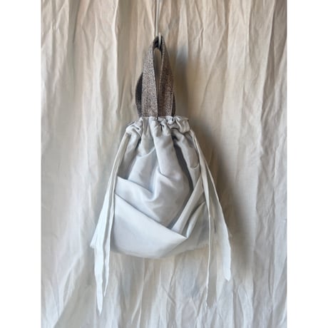000014./Undulation.(Wool Kinchaku Bag #4)