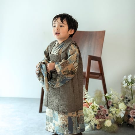 2026年七五三 BOHEMIAN/WOOD｜七五三 3歳 着物・被布｜男の子・女の子対応・ハンドメイド / pieni kukka