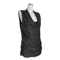 Metallic Cowl Neck Top