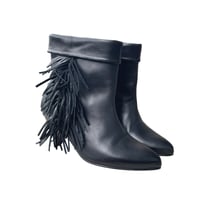 Fringe Leather Ankle Boots