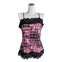 Croc Print Lace Cami