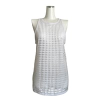 Grid Mesh Long Tank Top