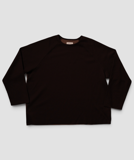 Two-Face Waffle Raglan Tee(Brown)