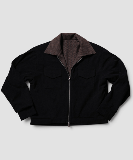 Two-Face Corduroy & Tweed Jacket(Navy/Brown)