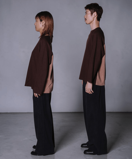 Two-Face Waffle Raglan Tee(Brown)
