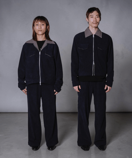 Wave Stitch Corduroy Pant(Navy)