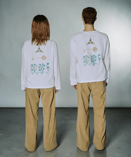 Vintage Bloom Long Sleeve Tee(White)