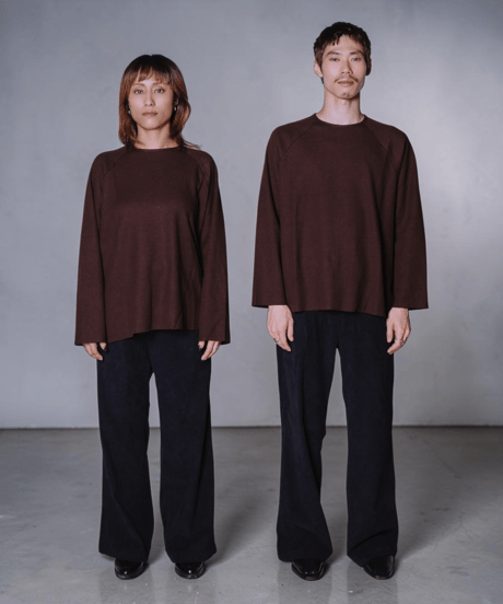 Two-Face Waffle Raglan Tee(Brown)