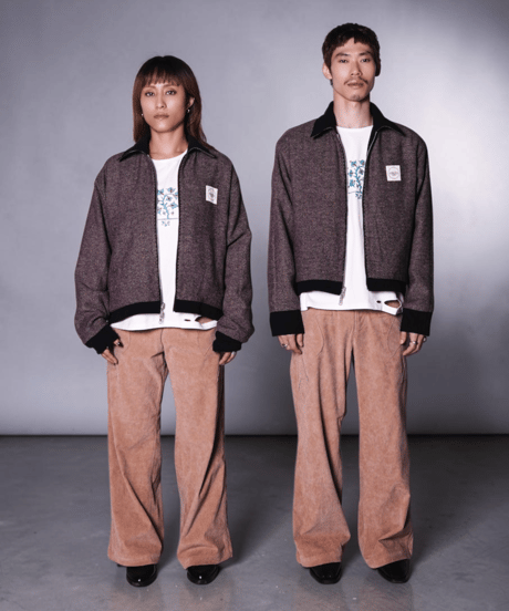 Two-Face Corduroy & Tweed Jacket(Navy/Brown)