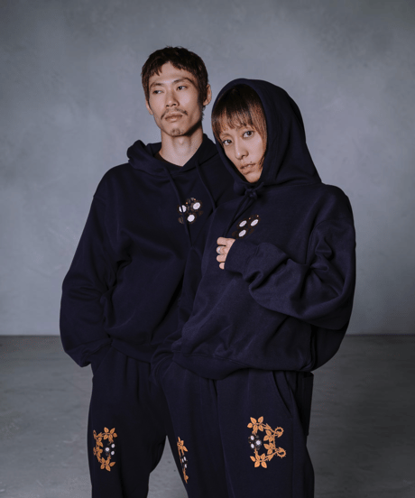 Thorn & Bloom Sweat Pants(Navy)