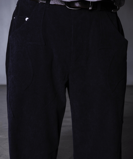 Wave Stitch Corduroy Pant(Navy)