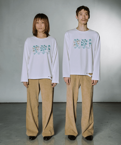 Vintage Bloom Long Sleeve Tee(White)