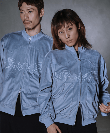 Rodeo Velour Jacket(Dusty Blue)