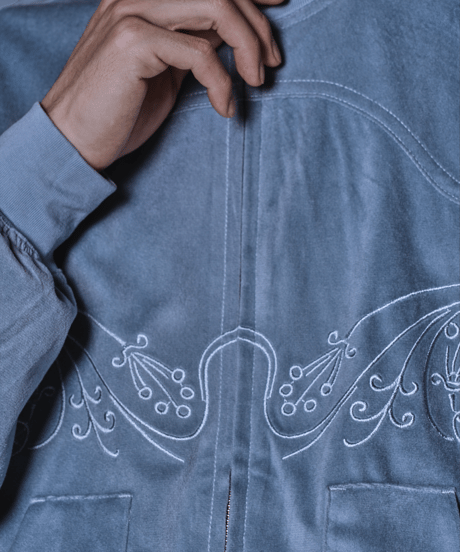 Rodeo Velour Jacket(Dusty Blue)