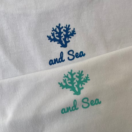 （即納品）ALOHA×and Sea珊瑚　ノースリーブ T　（ブルー）