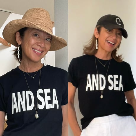 AND SEA ブラック系半袖Tシャツ