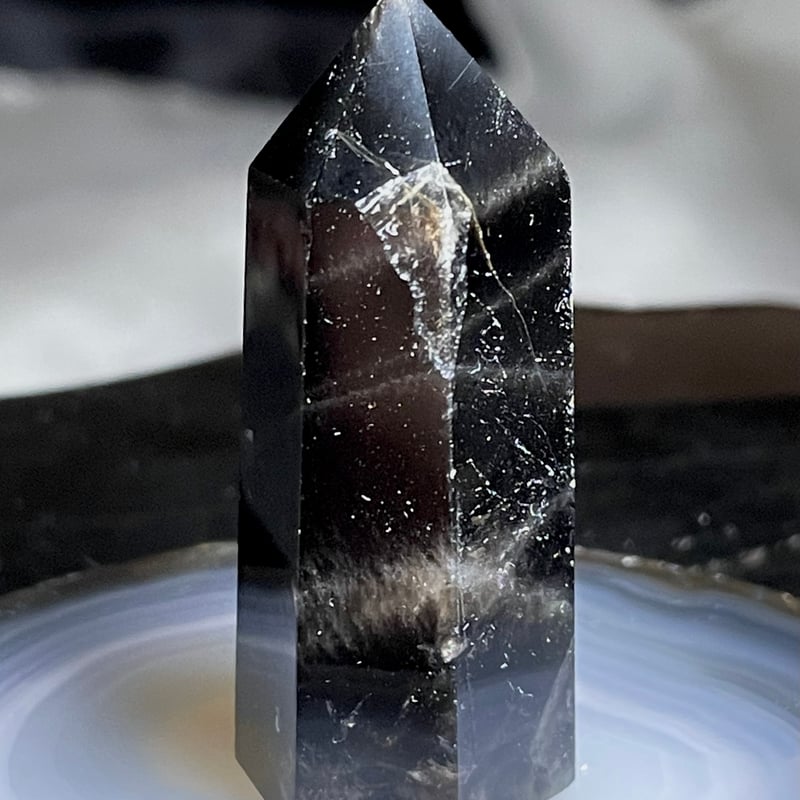 モリオン【黒水晶】タワー◇六角柱◇ポイント◇天然石◇パワーストーン