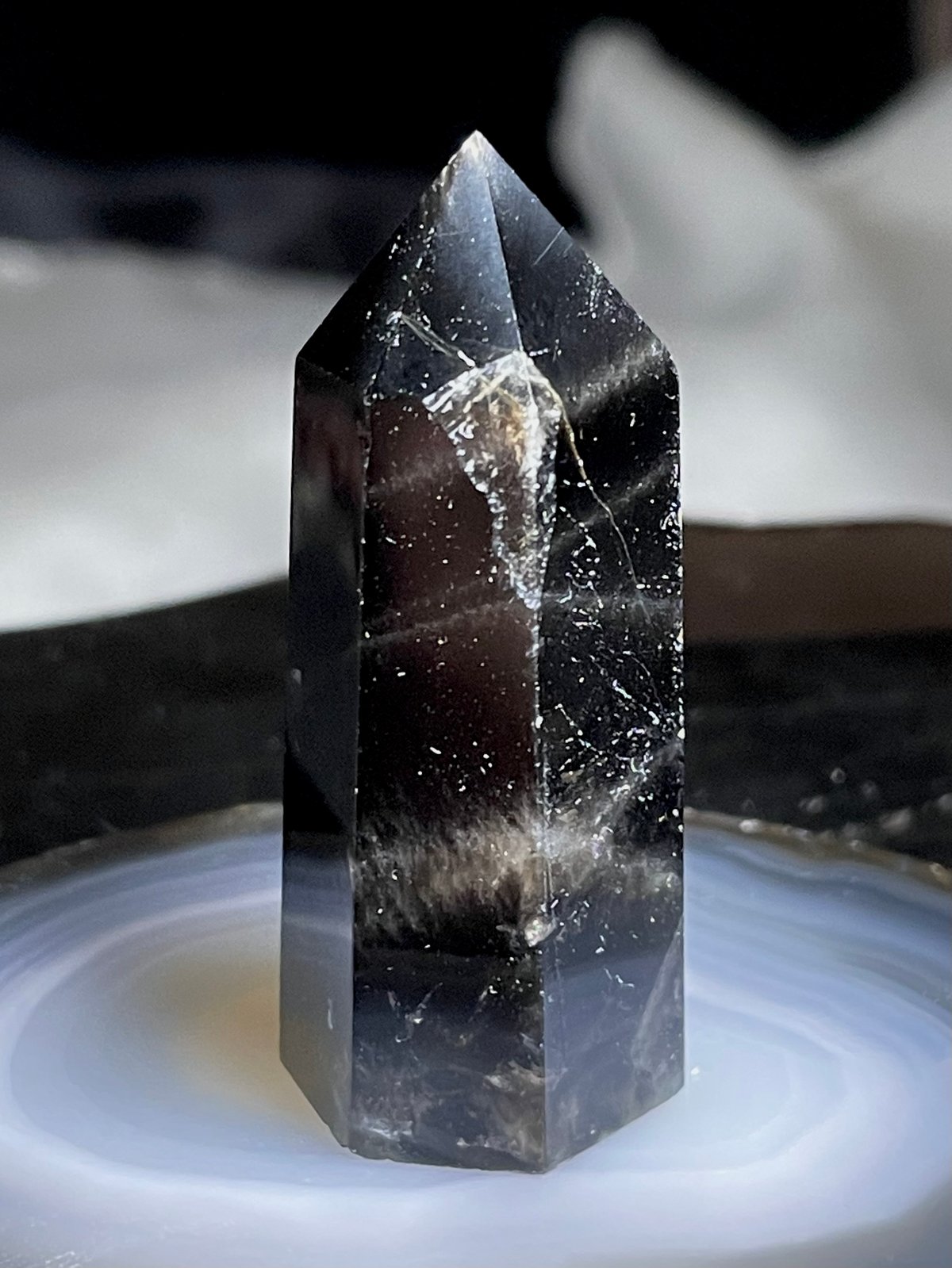 モリオン【黒水晶】タワー◇六角柱◇ポイント◇天然石◇パワーストーン