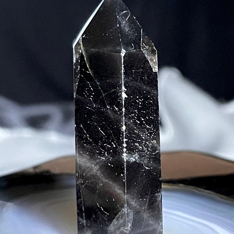 モリオン【黒水晶】タワー◇六角柱◇ポイント◇天然石◇パワーストーン