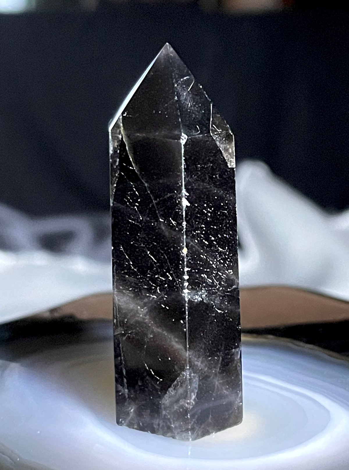 モリオン【黒水晶】タワー◇六角柱◇ポイント◇天然石◇パワーストーン