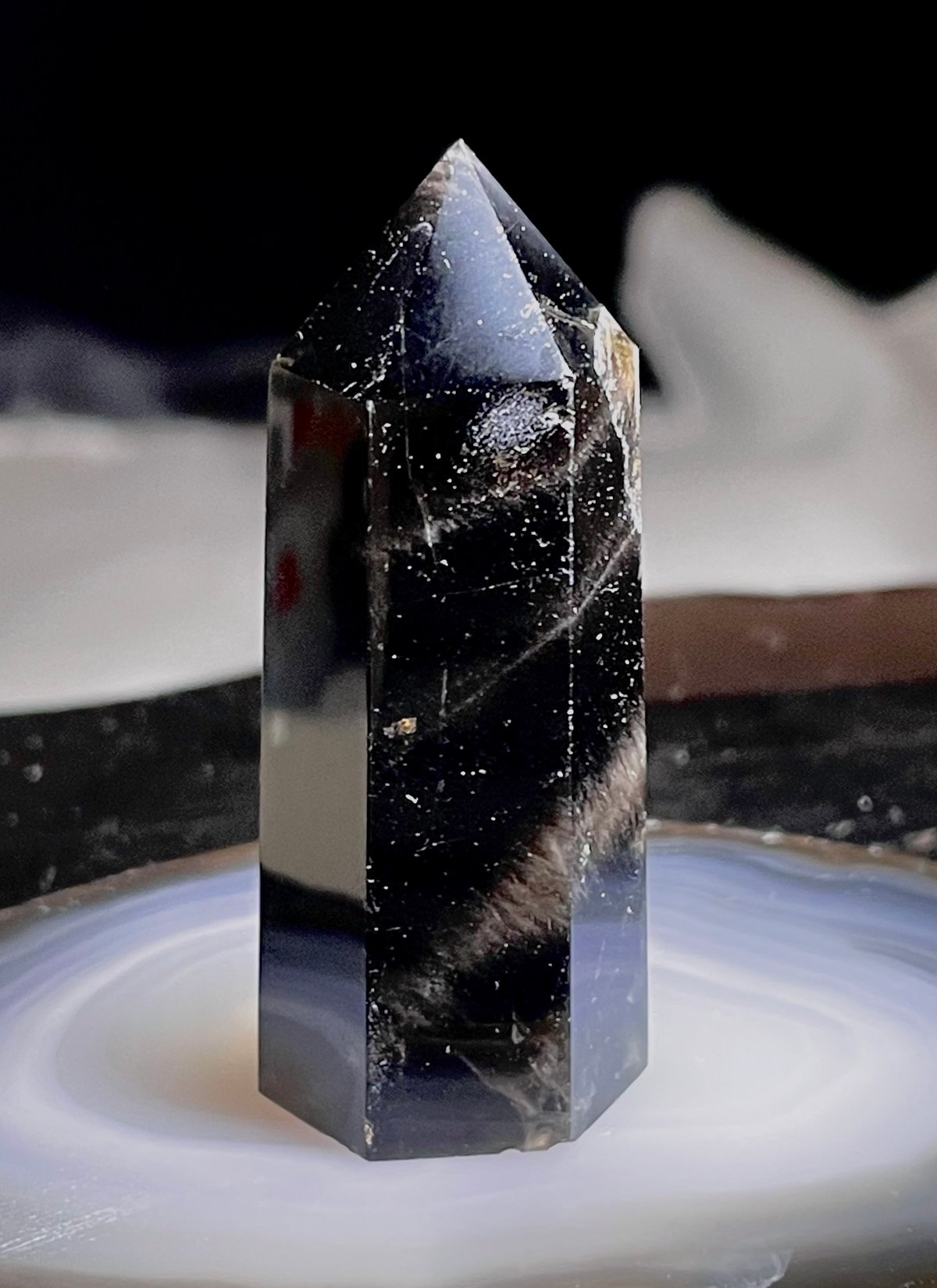 モリオン【黒水晶】タワー◇六角柱◇ポイント◇天然石◇パワーストーン