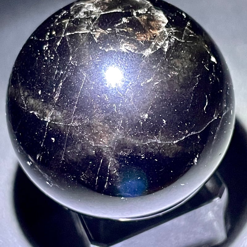 スター☆モリオン【星彩黒水晶】丸玉○スフィア◇天然石