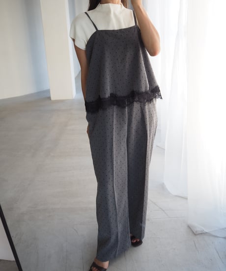 【即納】lace camisole dot all in one