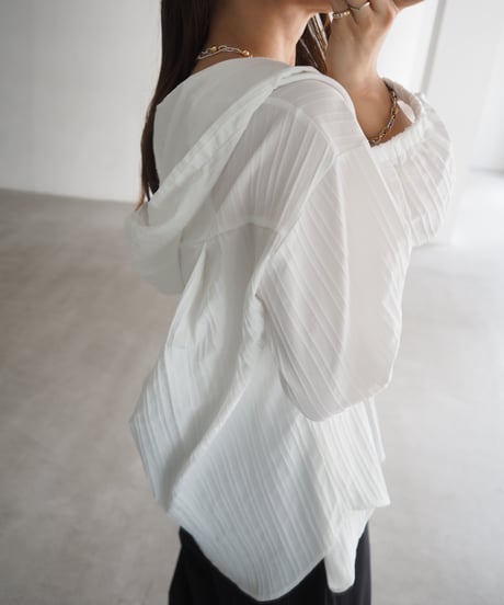 airy hoodie shirt / white
