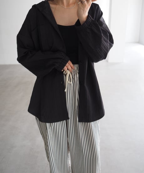 airy hoodie shirt / black