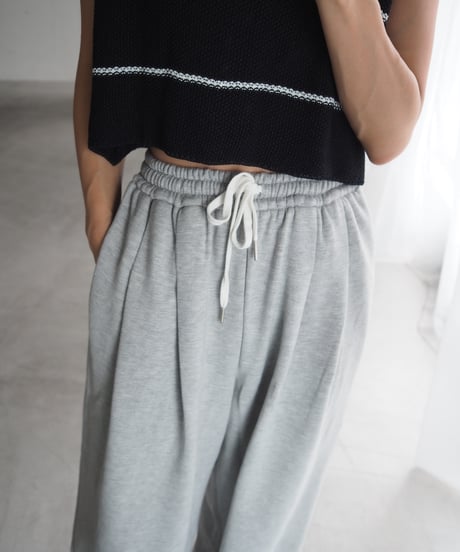 【即納】double tuck sweat wide pants / ivory