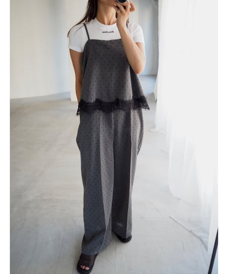 【即納】lace camisole dot all in one