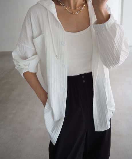 airy hoodie shirt / white