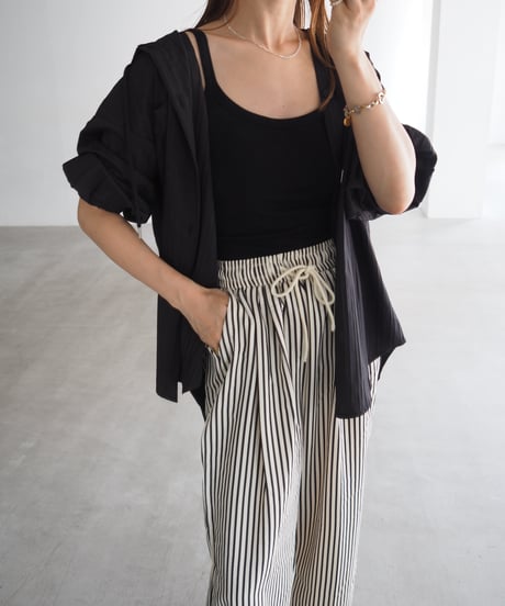 airy hoodie shirt / black