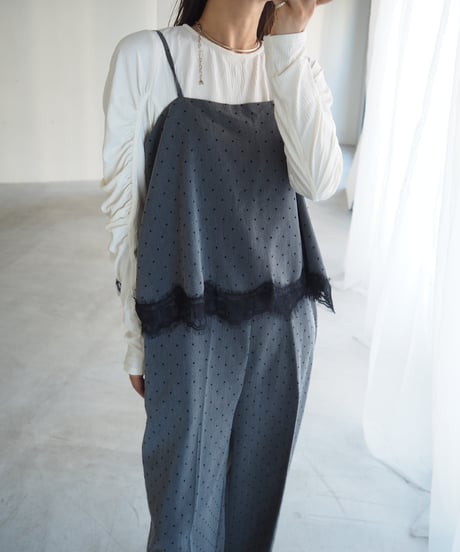 【即納】lace camisole dot all in one