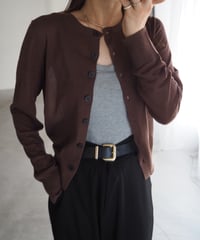【即納】black button sheer cardigan / brown