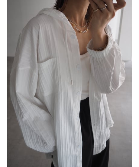 airy hoodie shirt / white