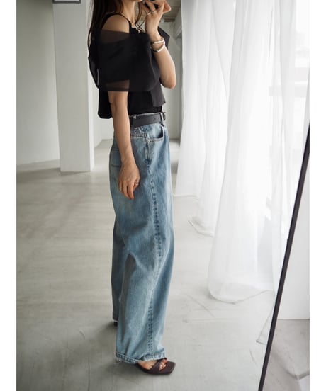 【即納】sheer ribbon design tops