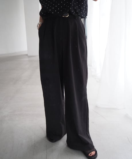 【即納】ponti tuck wide slacks / black