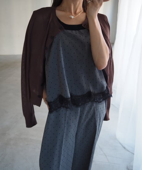 【即納】lace camisole dot all in one