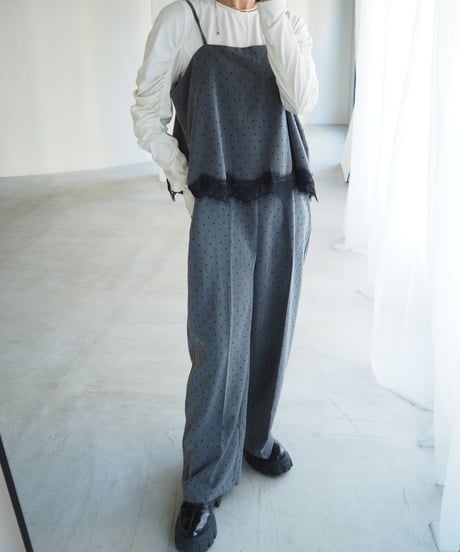 【即納】lace camisole dot all in one