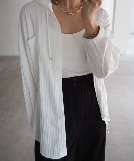 airy hoodie shirt / white