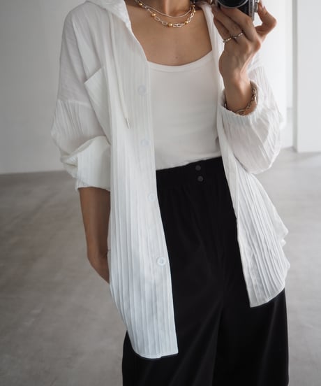airy hoodie shirt / white