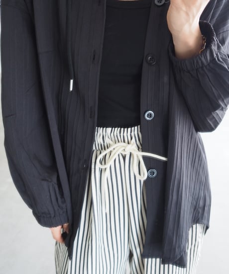 airy hoodie shirt / black